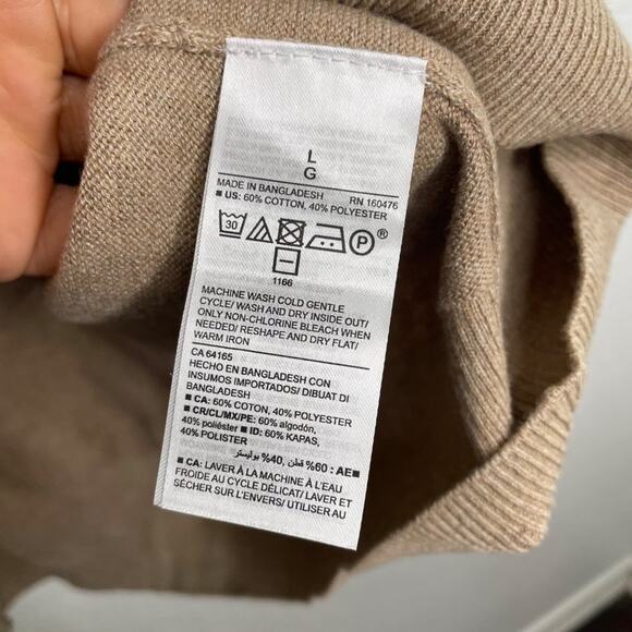 Old Navy Mens Sweater Size L Light Brown Long Sleeve V-Neck Pullover Casual - Picture 4 of 15